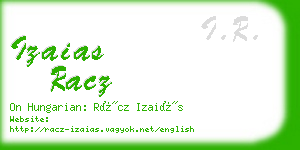 izaias racz business card